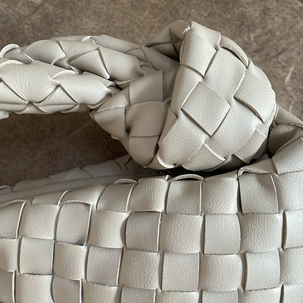 Beige Braided Faux Leather Handbag - Picture 8 of 9